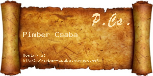 Pimber Csaba névjegykártya